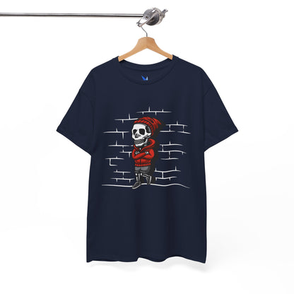 Skeleton Against the Wall T-Shirt Printify