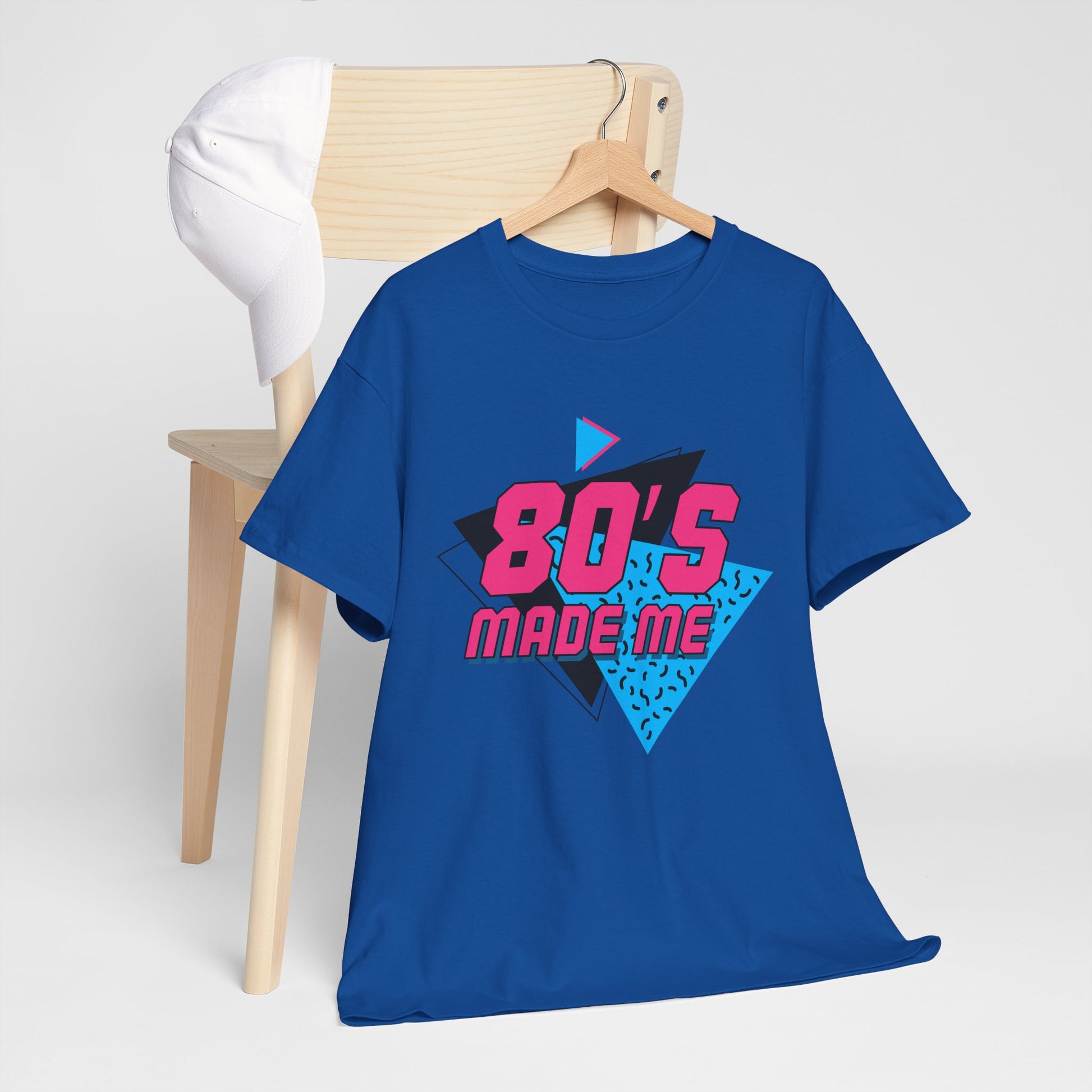 80's Made Me T-Shirt — Retro 1980s Neon Vintage Graphic Tee Printify