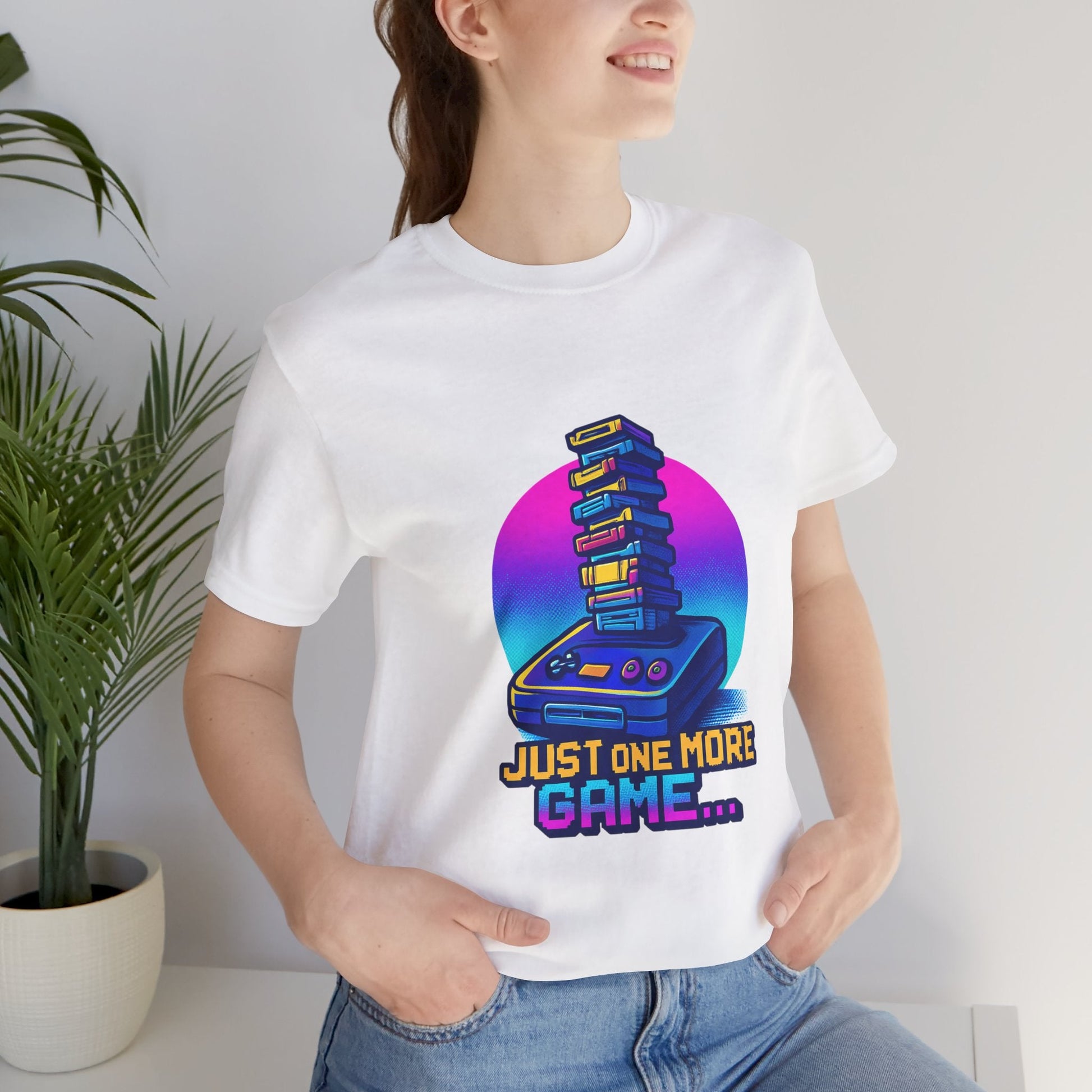 Retro Gaming Tee — "Just One More Game" Classic Console Graphic Printify