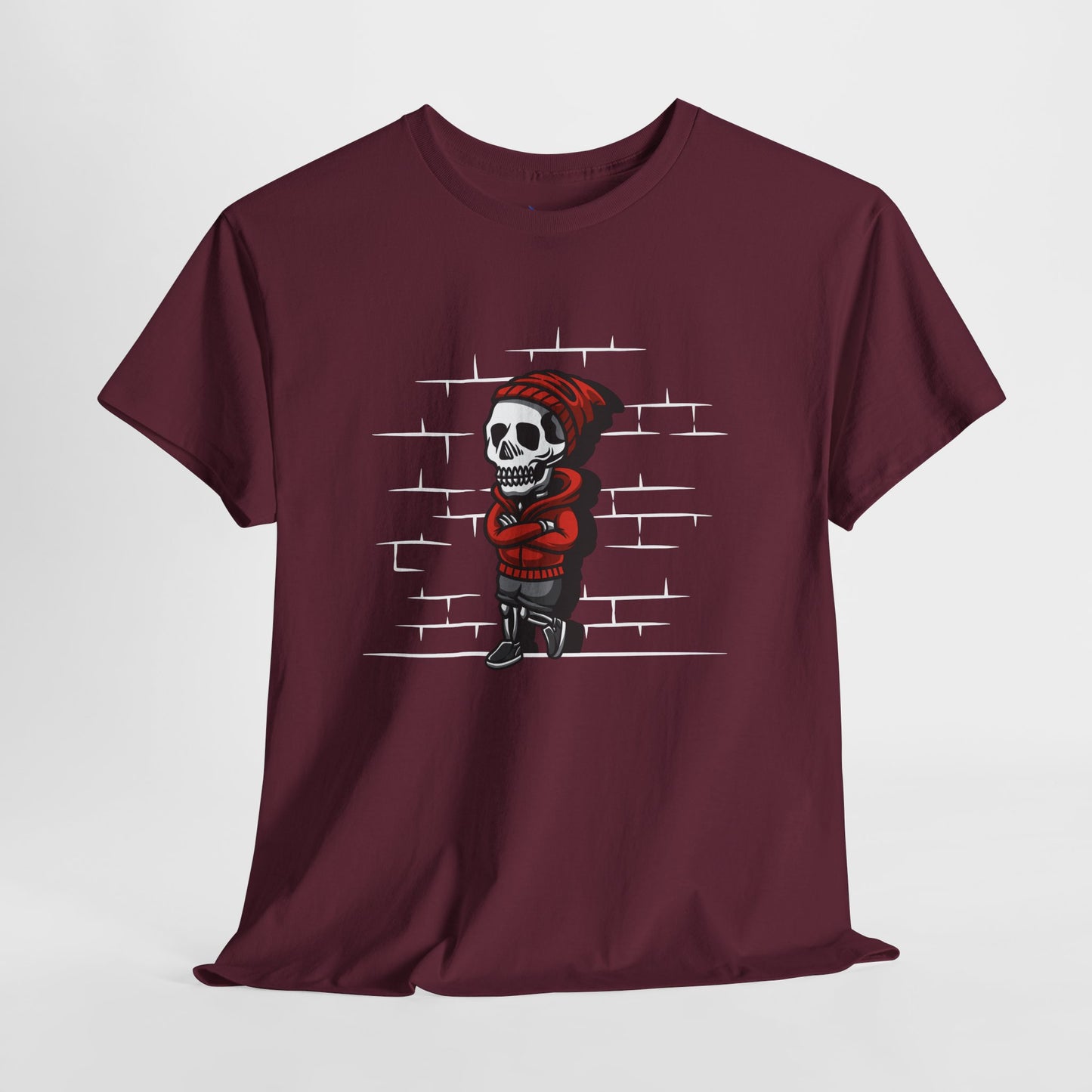 Skeleton Against the Wall T-Shirt Printify