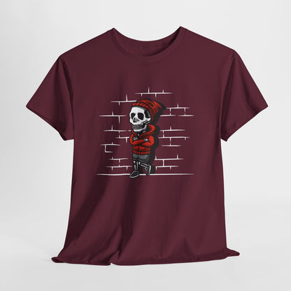 Skeleton Against the Wall T-Shirt Printify