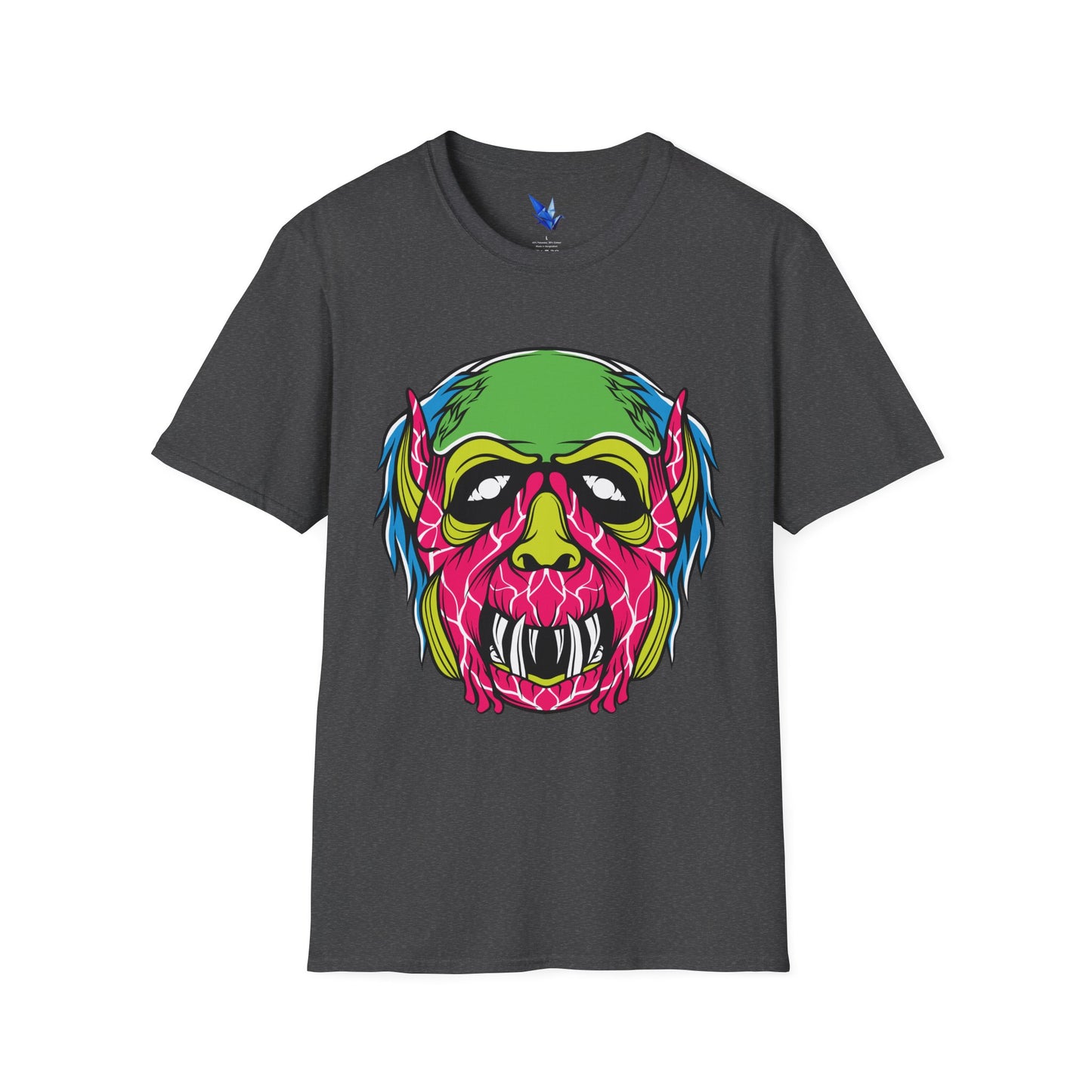 Horror Neon Zombie Skull T-Shirt Printify