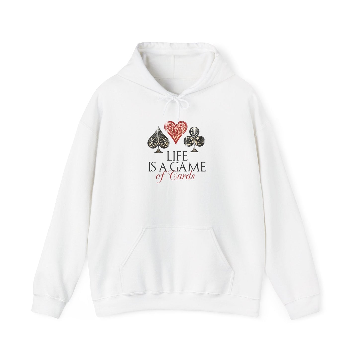 Hoodie - "Life Is a Game of Cards" Playing Card Graphic Hoodie Printify