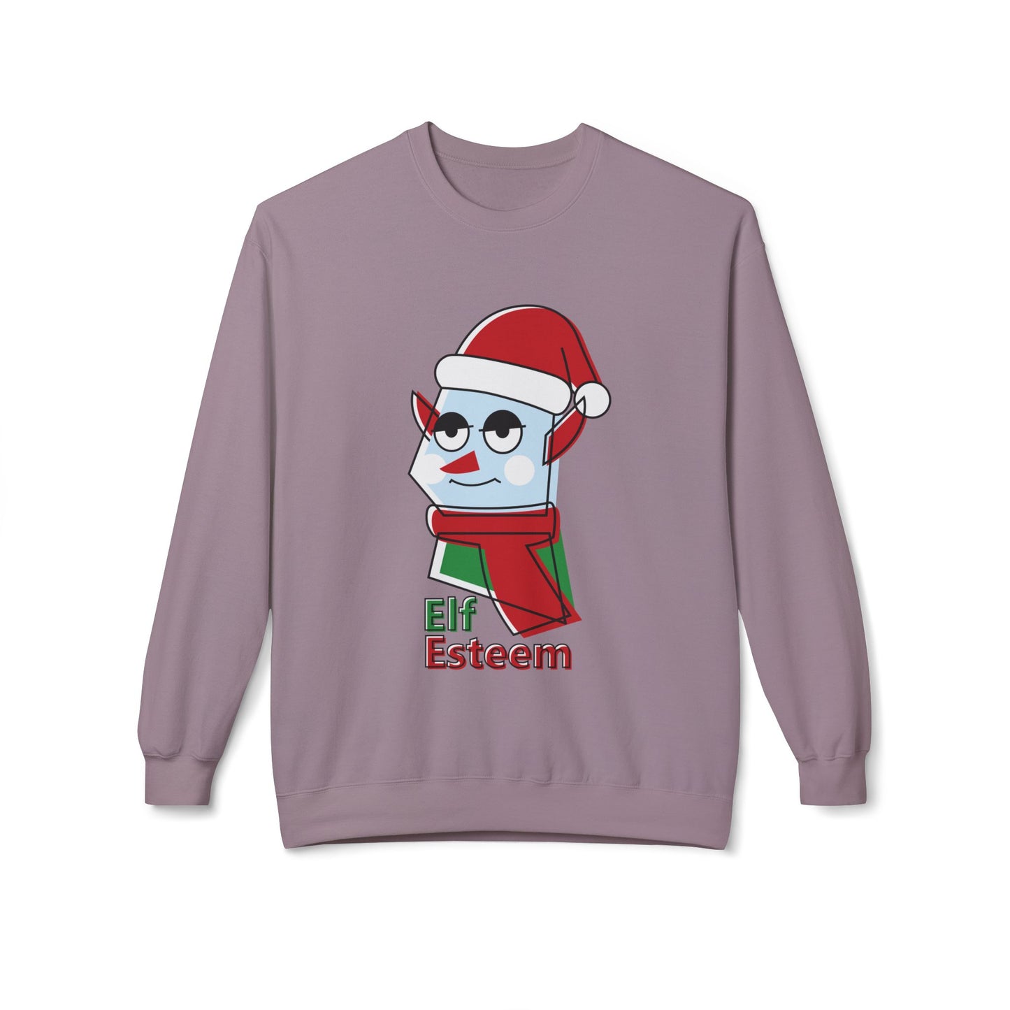 Elf Esteem Crewneck Sweatshirt — Funny Retro Holiday Christmas Sweater Printify