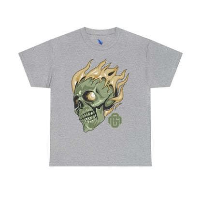 Flaming Green Skull Tee — Edgy Horror Graphic T-Shirt Printify