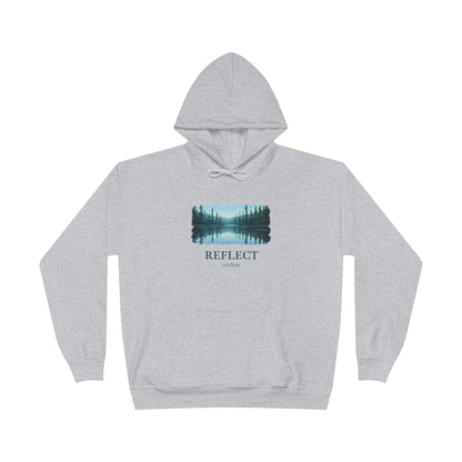 Reflect Lake Hoodie — Tranquil Forest Landscape Pullover Printify