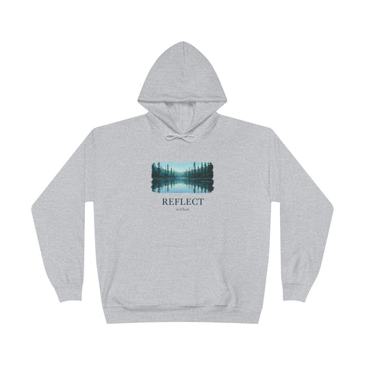 Reflect Lake Hoodie — Tranquil Forest Landscape Pullover Printify
