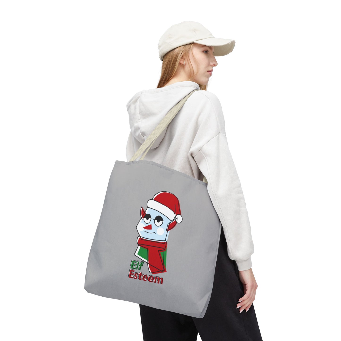 Elf Esteem Christmas Tote Bag – Cute Santa Elf Holiday Tote Printify