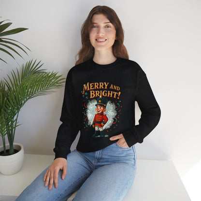 Merry and Bright Nutcracker Sweatshirt — Vintage Holiday Crewneck