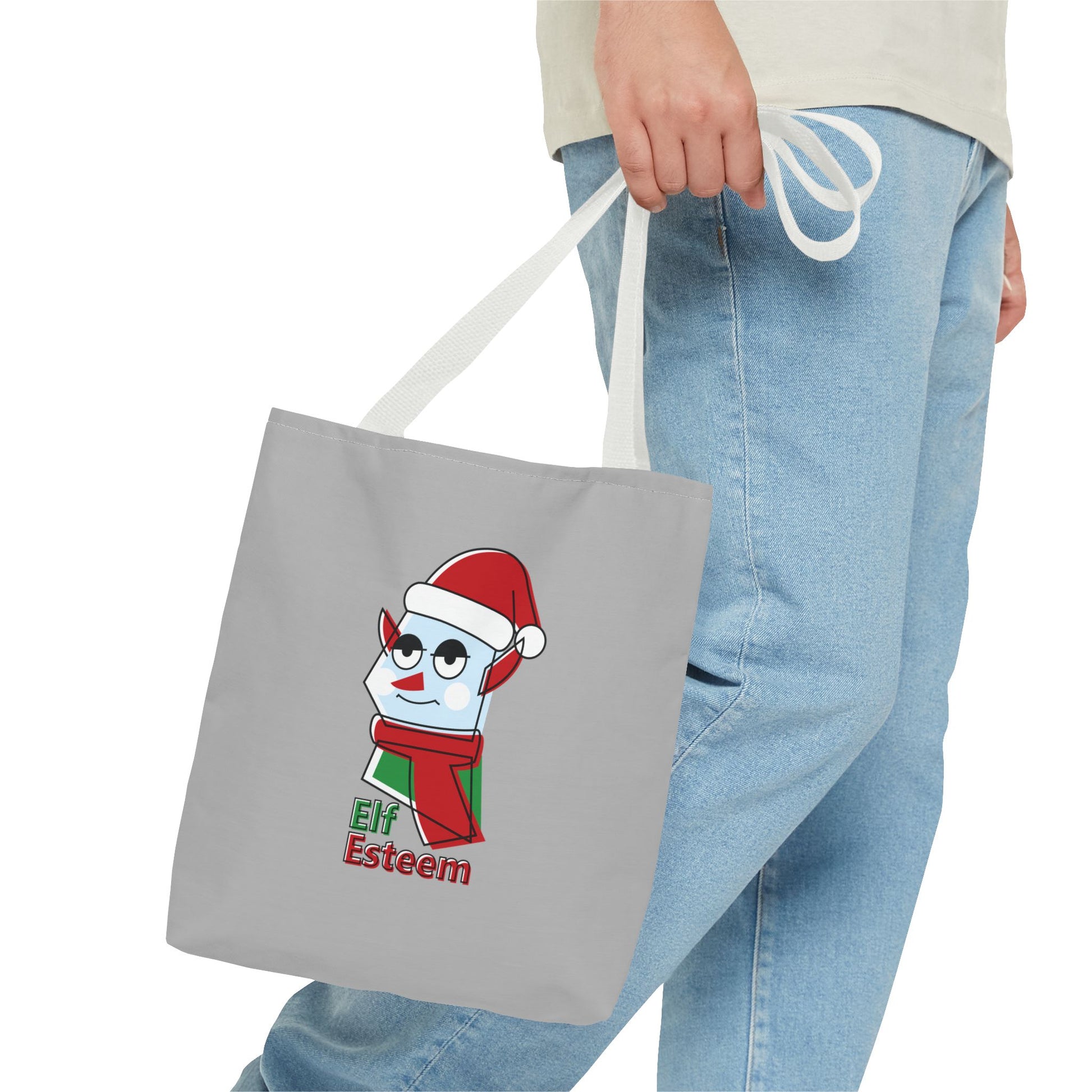 Elf Esteem Christmas Tote Bag – Cute Santa Elf Holiday Tote Printify