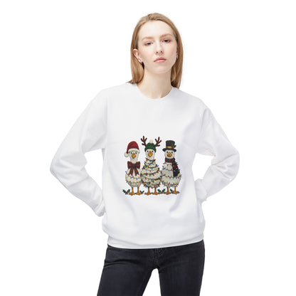 Christmas Duck Family Sweatshirt — Festive Holiday Trio Crewneck Printify