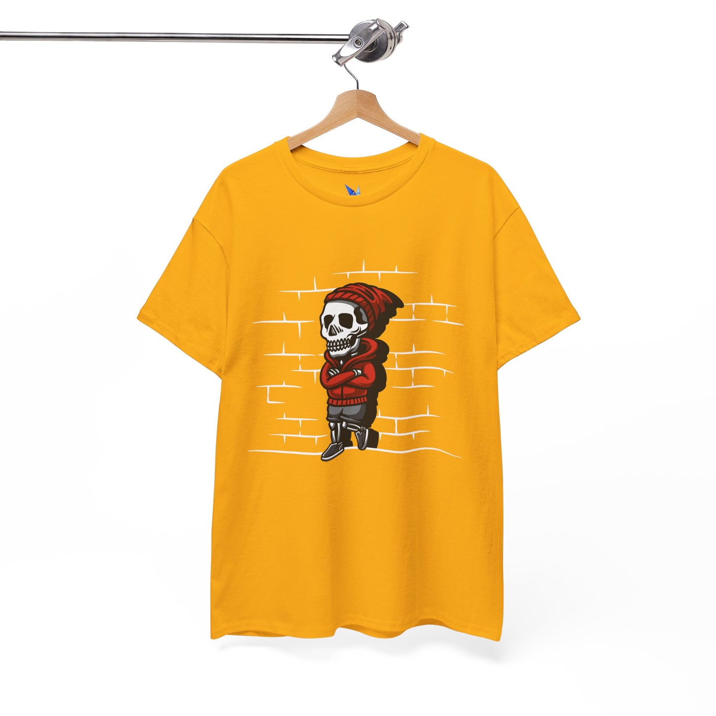 Skeleton Against the Wall T-Shirt Printify