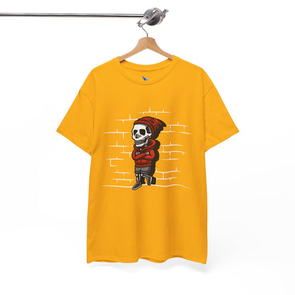 Skeleton Against the Wall T-Shirt Printify