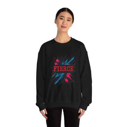 Fierce Graphic Sweatshirt — Bold Retro Explosion Crewneck Printify