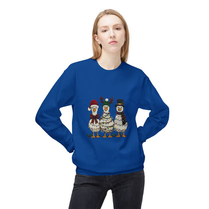 Christmas Duck Family Sweatshirt — Festive Holiday Trio Crewneck Printify