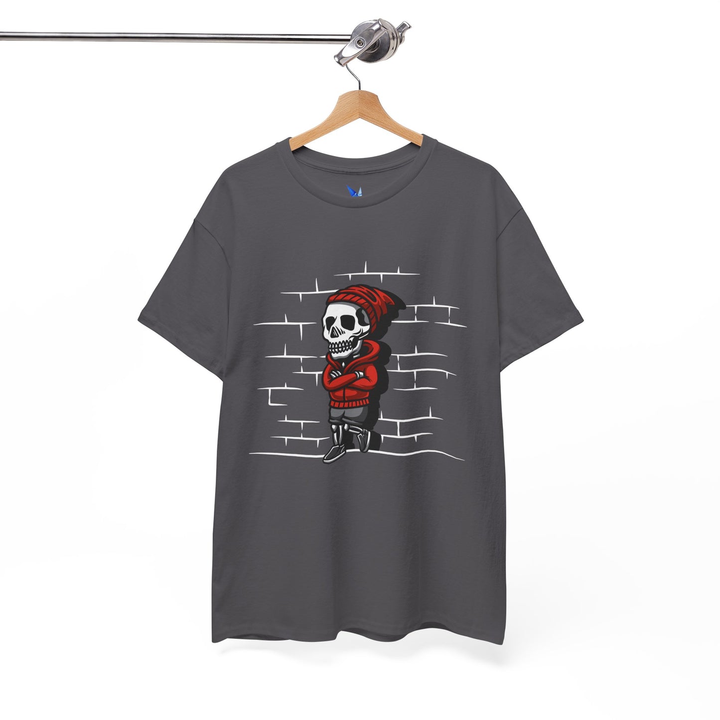 Skeleton Against the Wall T-Shirt Printify