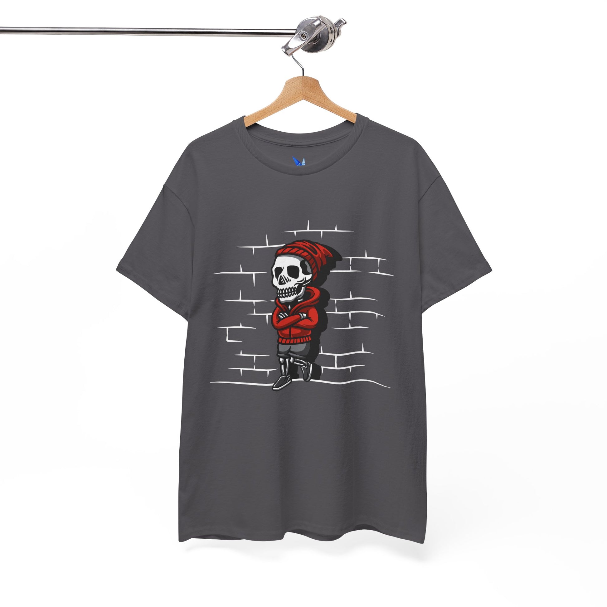 Skeleton Against the Wall T-Shirt Printify
