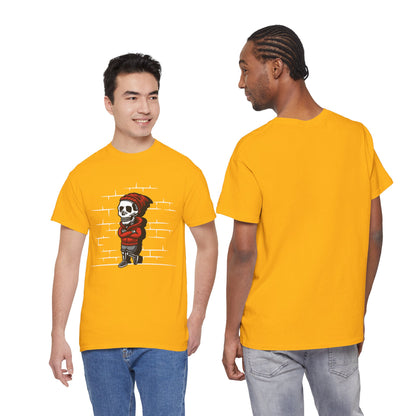 Skeleton Against the Wall T-Shirt Printify