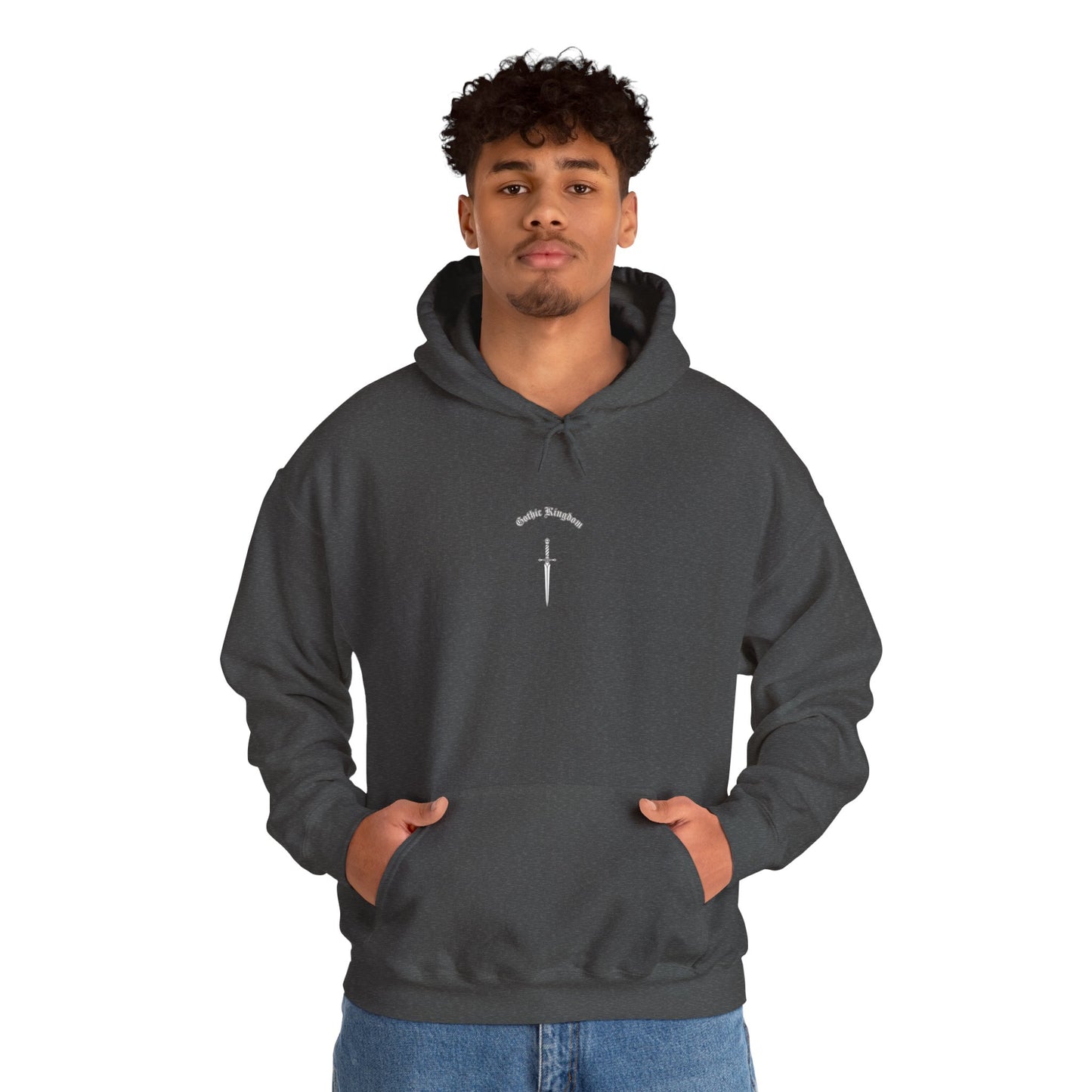 Sword Crest Hoodie — Gothic Floral Sword Graphic Printify