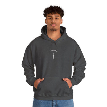 Sword Crest Hoodie — Gothic Floral Sword Graphic Printify
