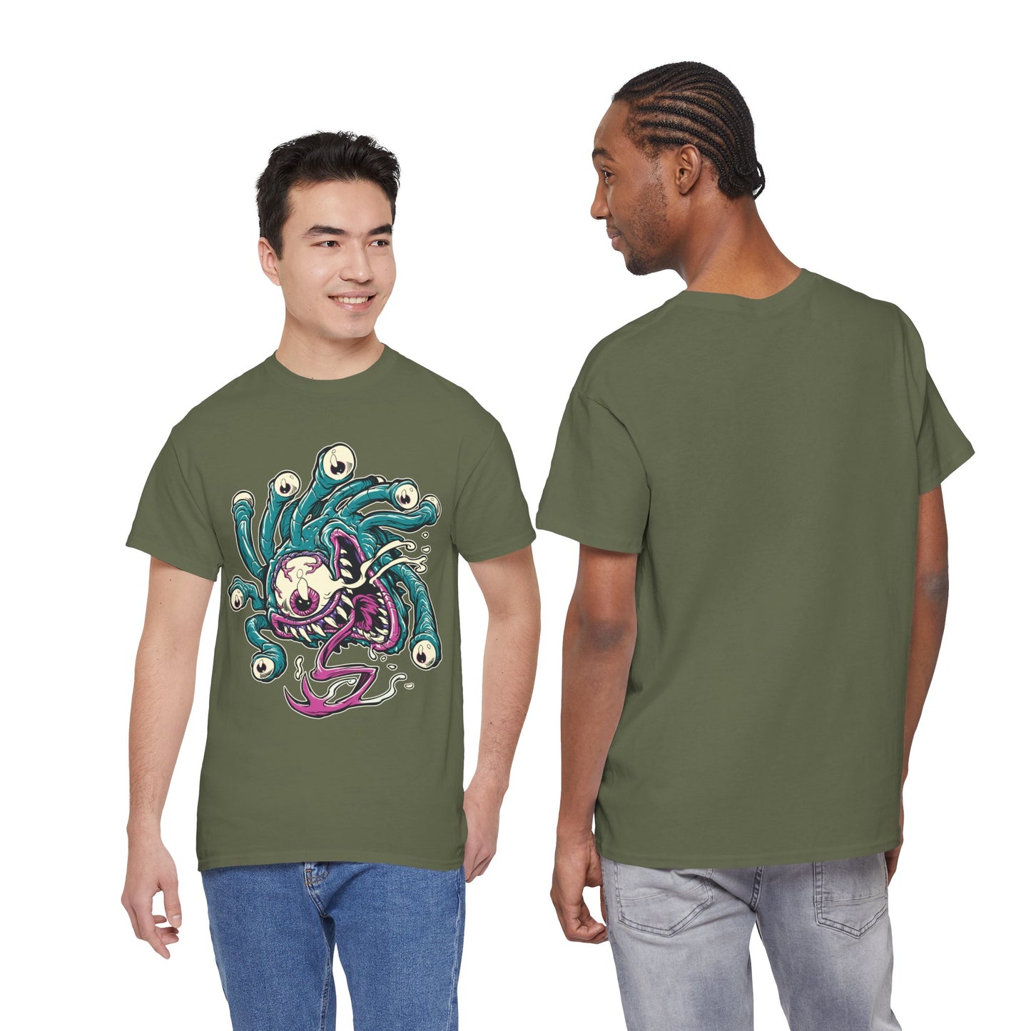 Eye Monster Graphic Tee — Retro Horror Tentacle Skull Shirt Printify
