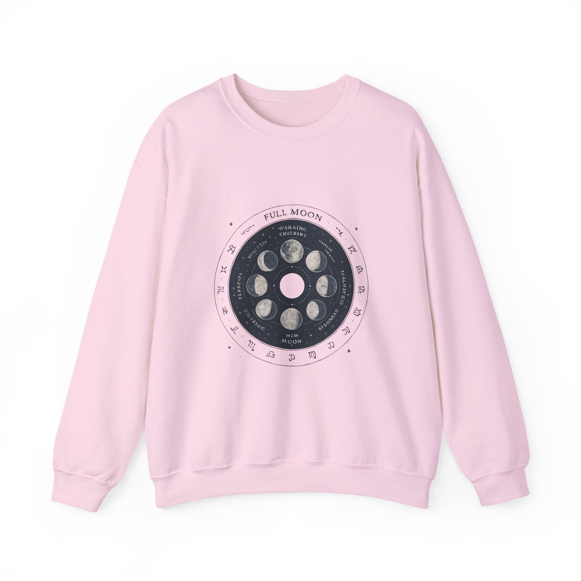 Moon Phase Crewneck Sweatshirt — Full Moon Diagram Graphic Printify