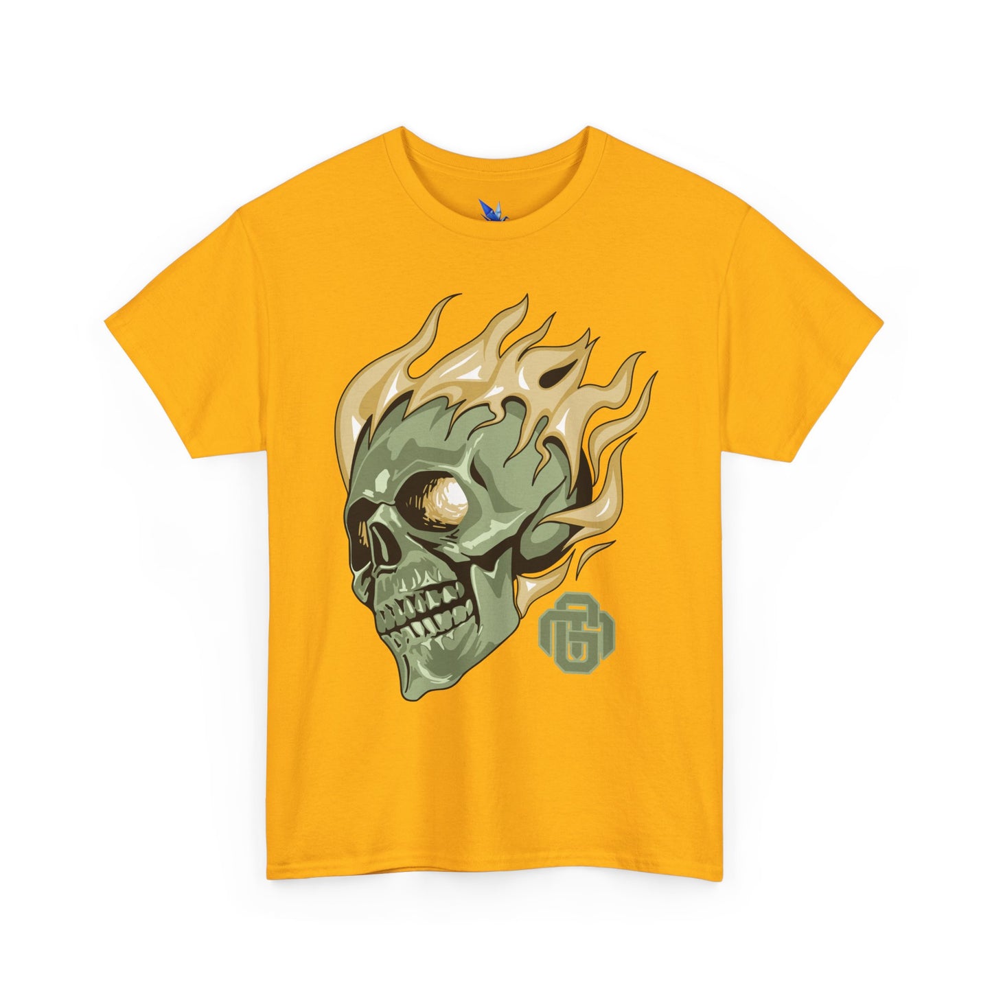 Flaming Green Skull Tee — Edgy Horror Graphic T-Shirt Printify