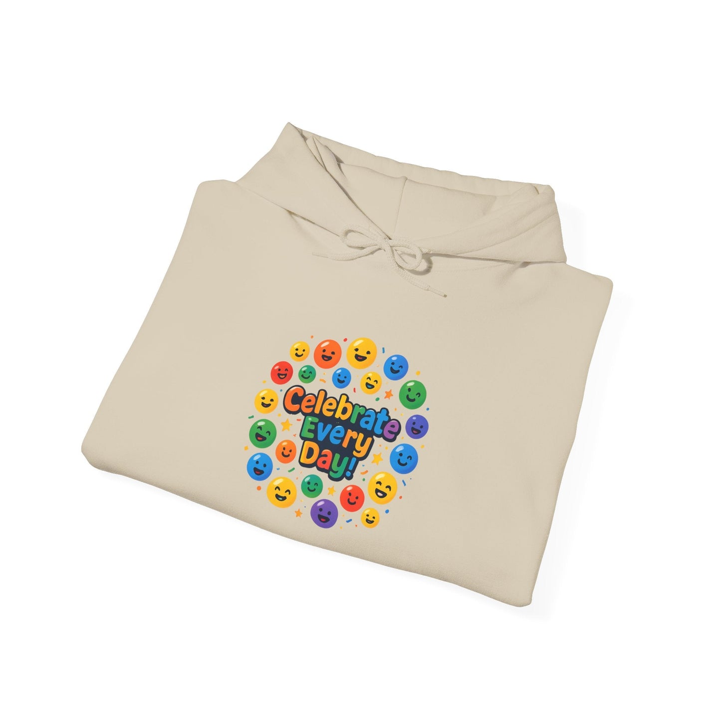 Celebrate Every Day Hoodie — Colorful Emoji Celebration Graphic Printify