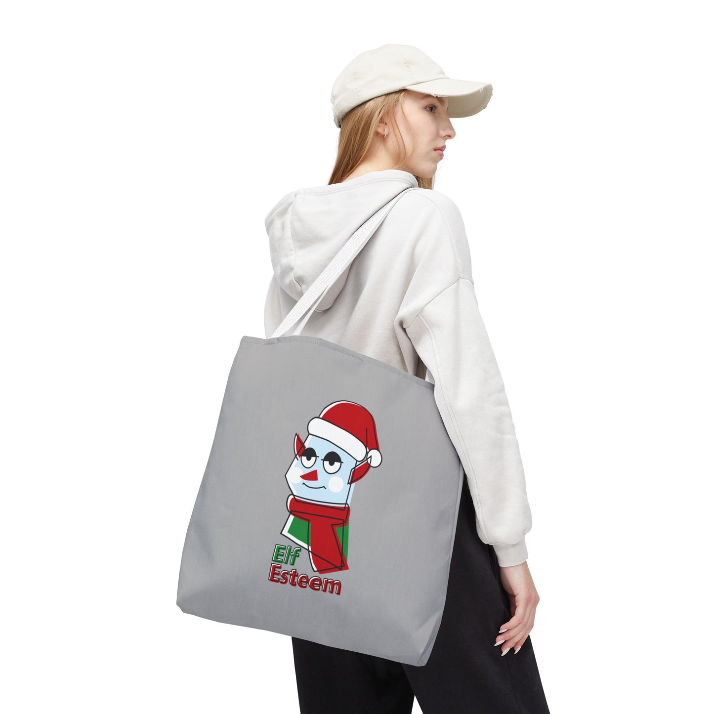 Elf Esteem Christmas Tote Bag – Cute Santa Elf Holiday Tote Printify