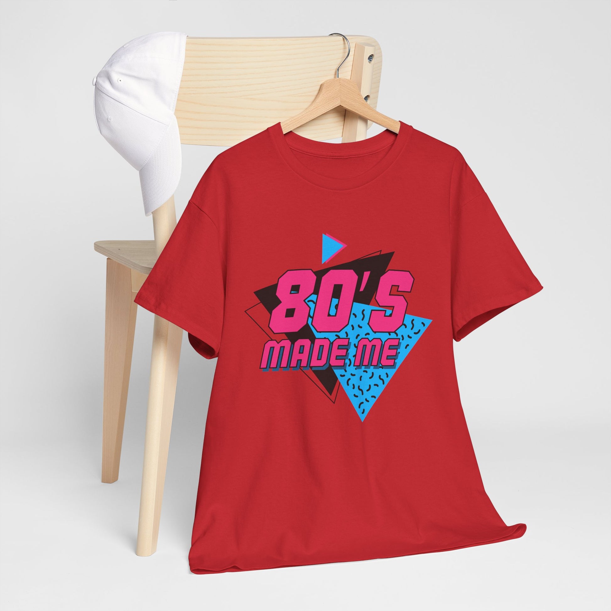 80's Made Me T-Shirt — Retro 1980s Neon Vintage Graphic Tee Printify