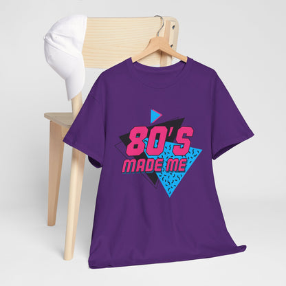 80's Made Me T-Shirt — Retro 1980s Neon Vintage Graphic Tee Printify