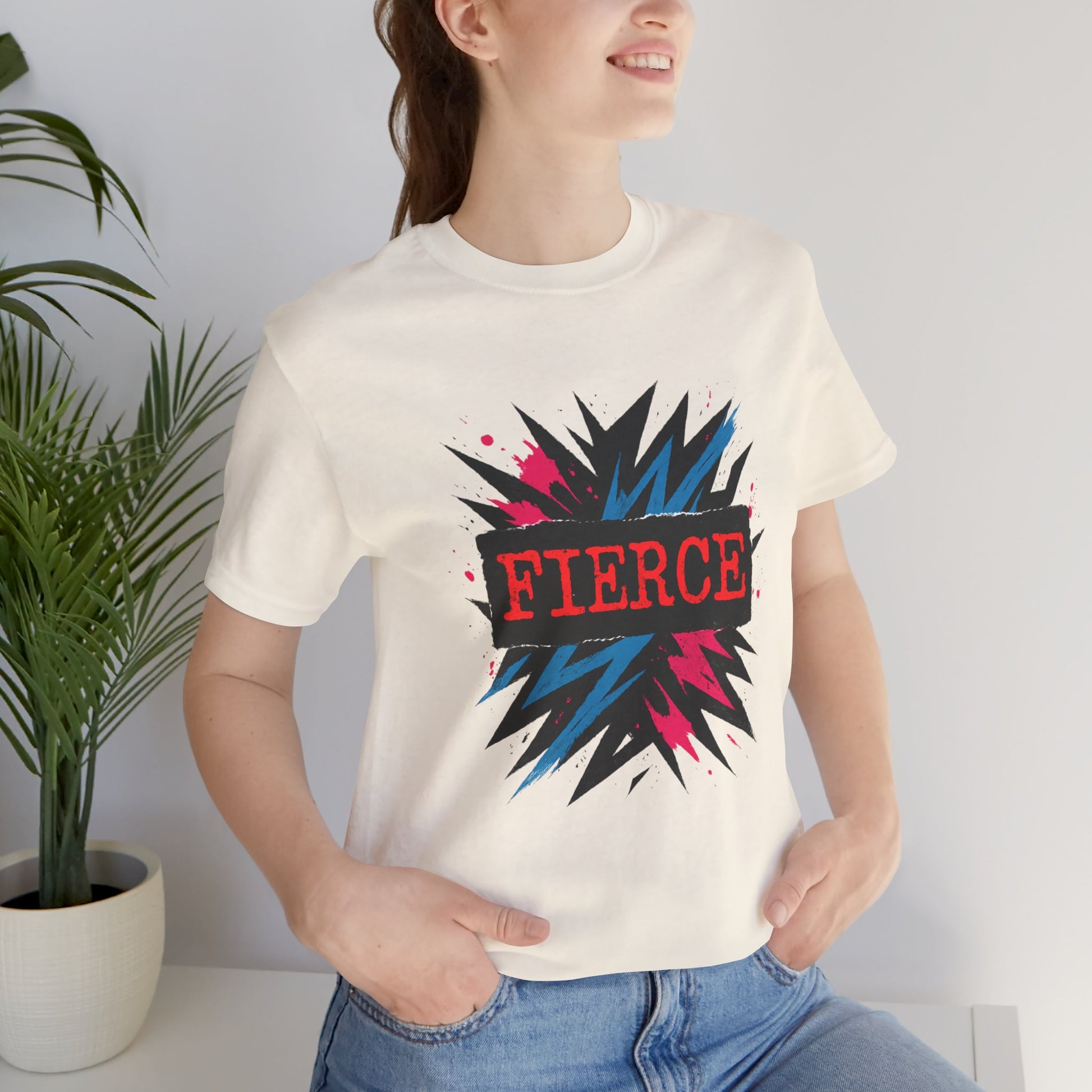 Fierce Graphic Tee — Bold Lightning Burst Design T-Shirt Printify
