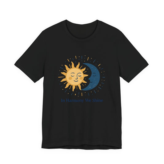 Sun & Moon Harmony Tee — "In Harmony We Shine" Graphic T-Shirt Printify