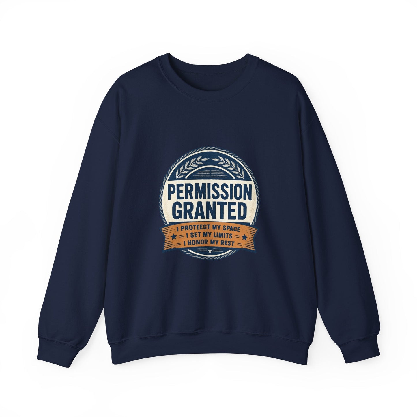 Permission Granted Sweatshirt – Inspirational Self-Care Crewneck Printify