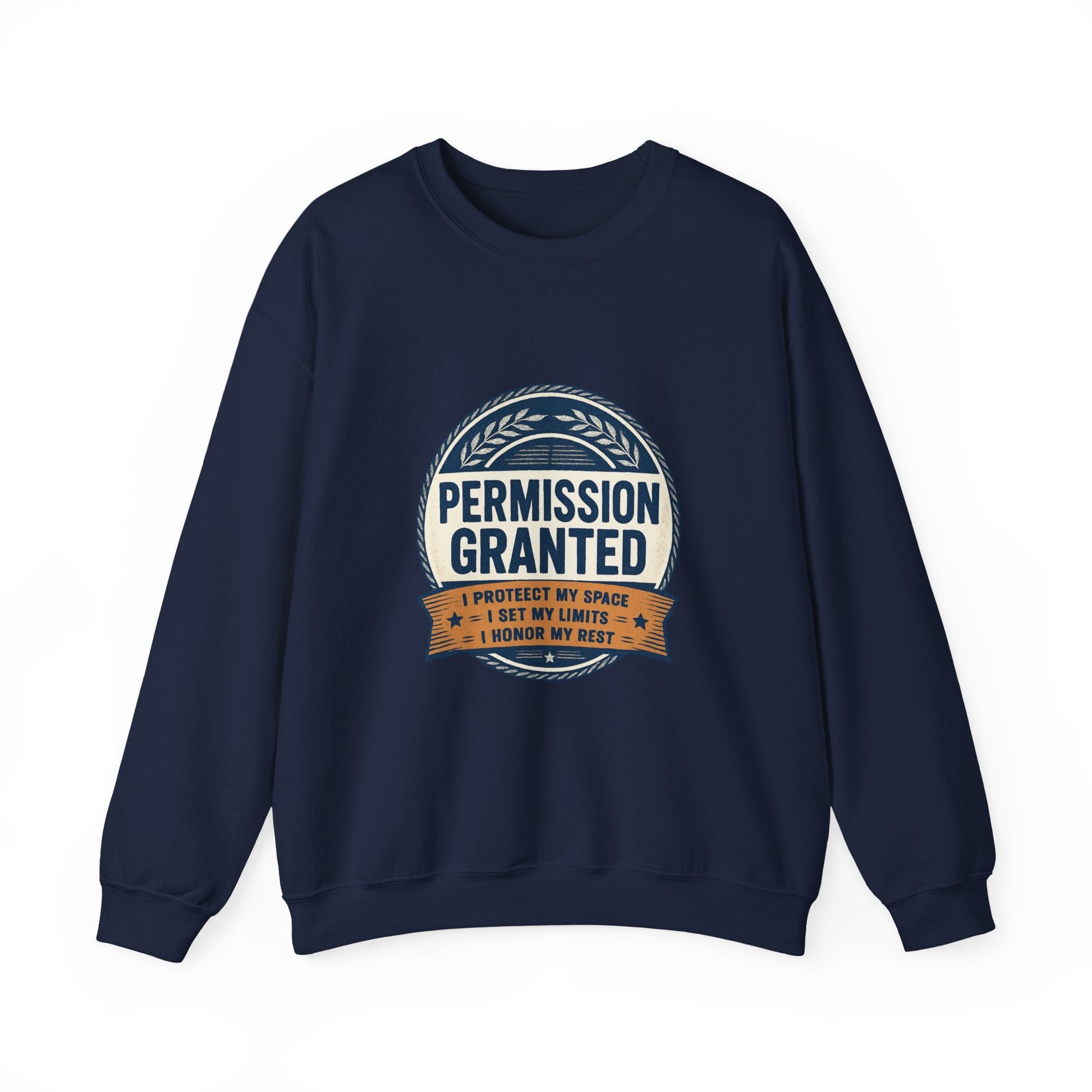 Permission Granted Sweatshirt – Inspirational Self-Care Crewneck Printify