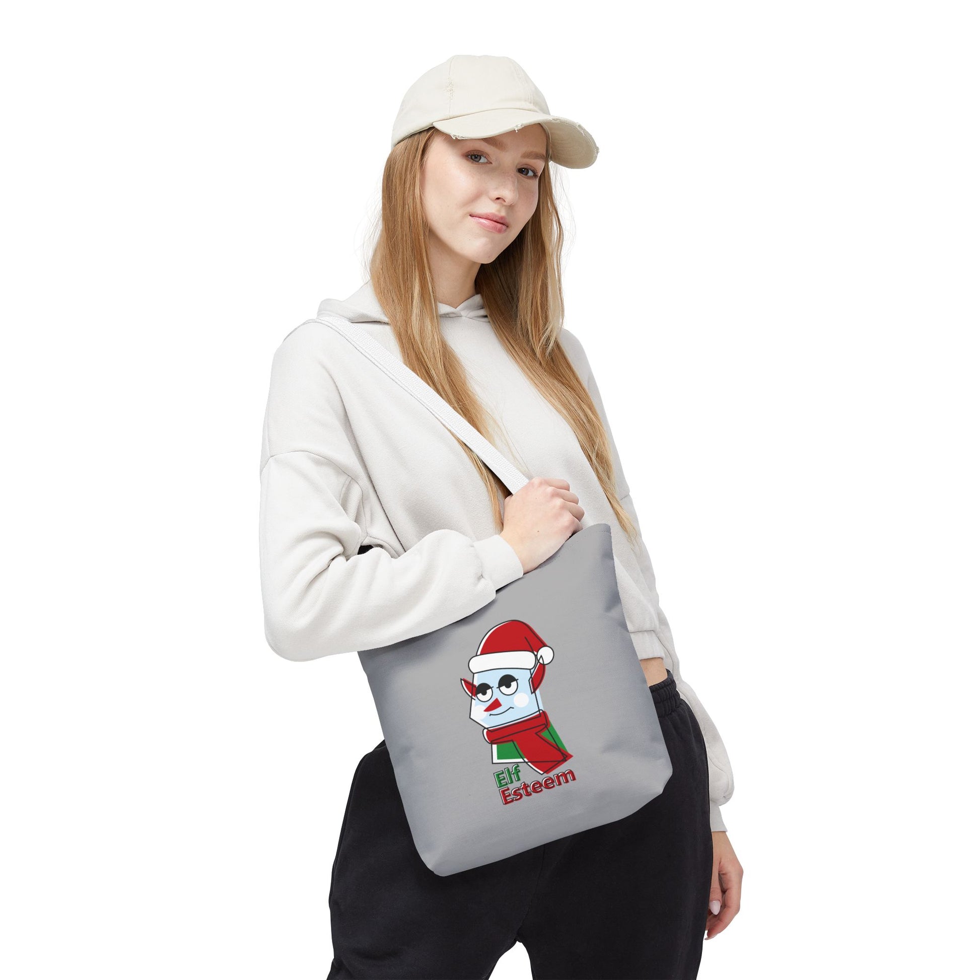 Elf Esteem Christmas Tote Bag – Cute Santa Elf Holiday Tote Printify
