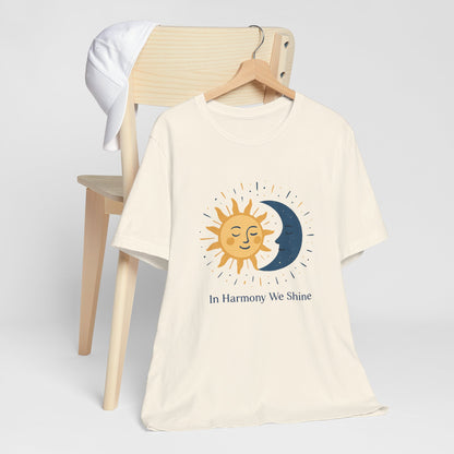 Sun & Moon Harmony Tee — "In Harmony We Shine" Graphic T-Shirt Printify