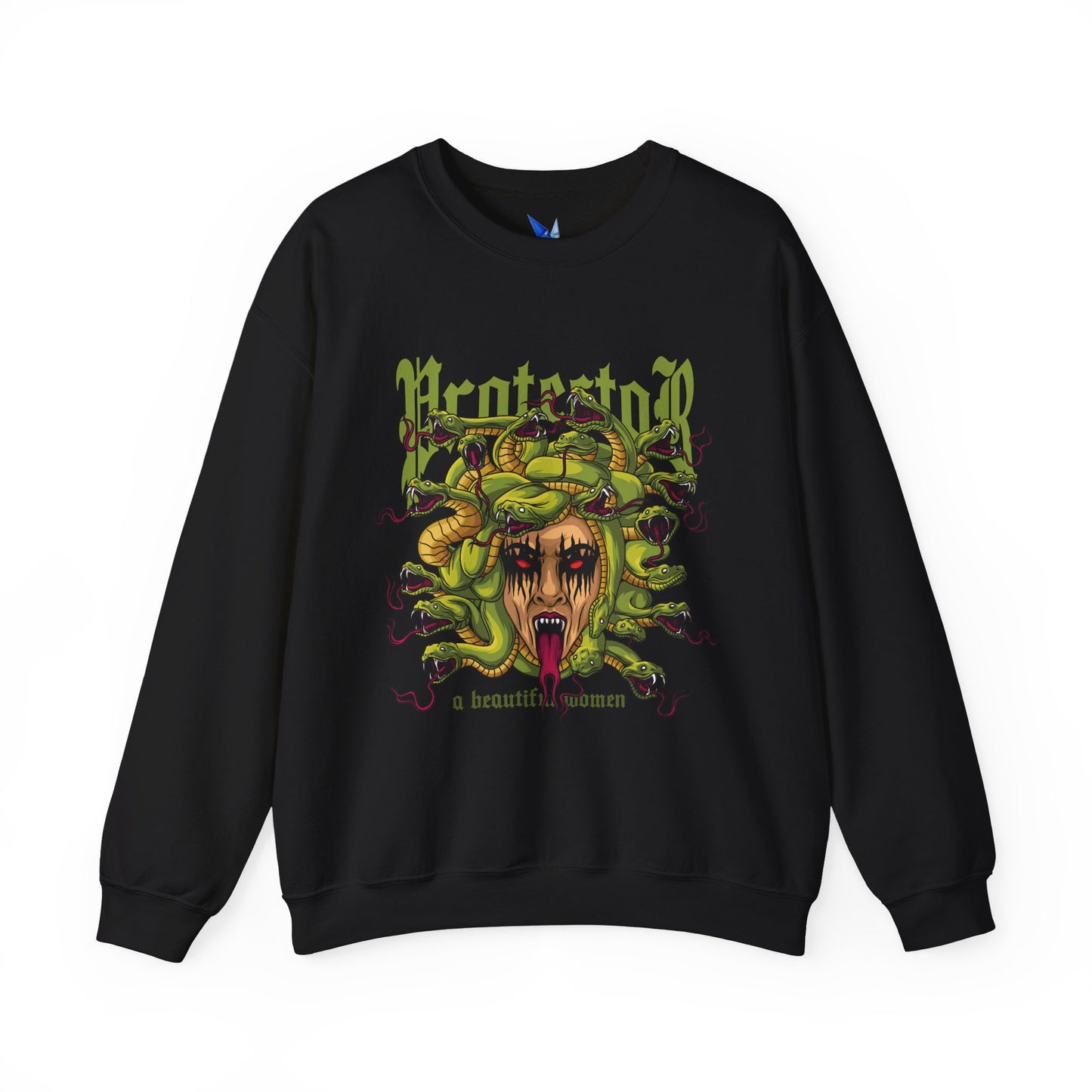 Medusa Graphic Sweatshirt — 'Protestor' Horror Myth Printify