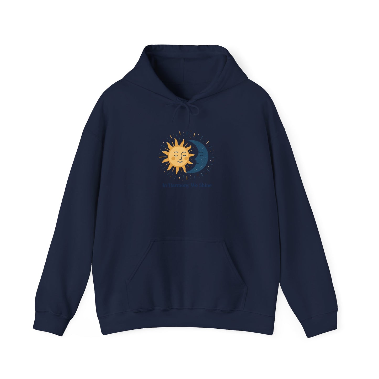 Sun and Moon Harmony Hoodie — "In Harmony We Thrive" Graphic Printify
