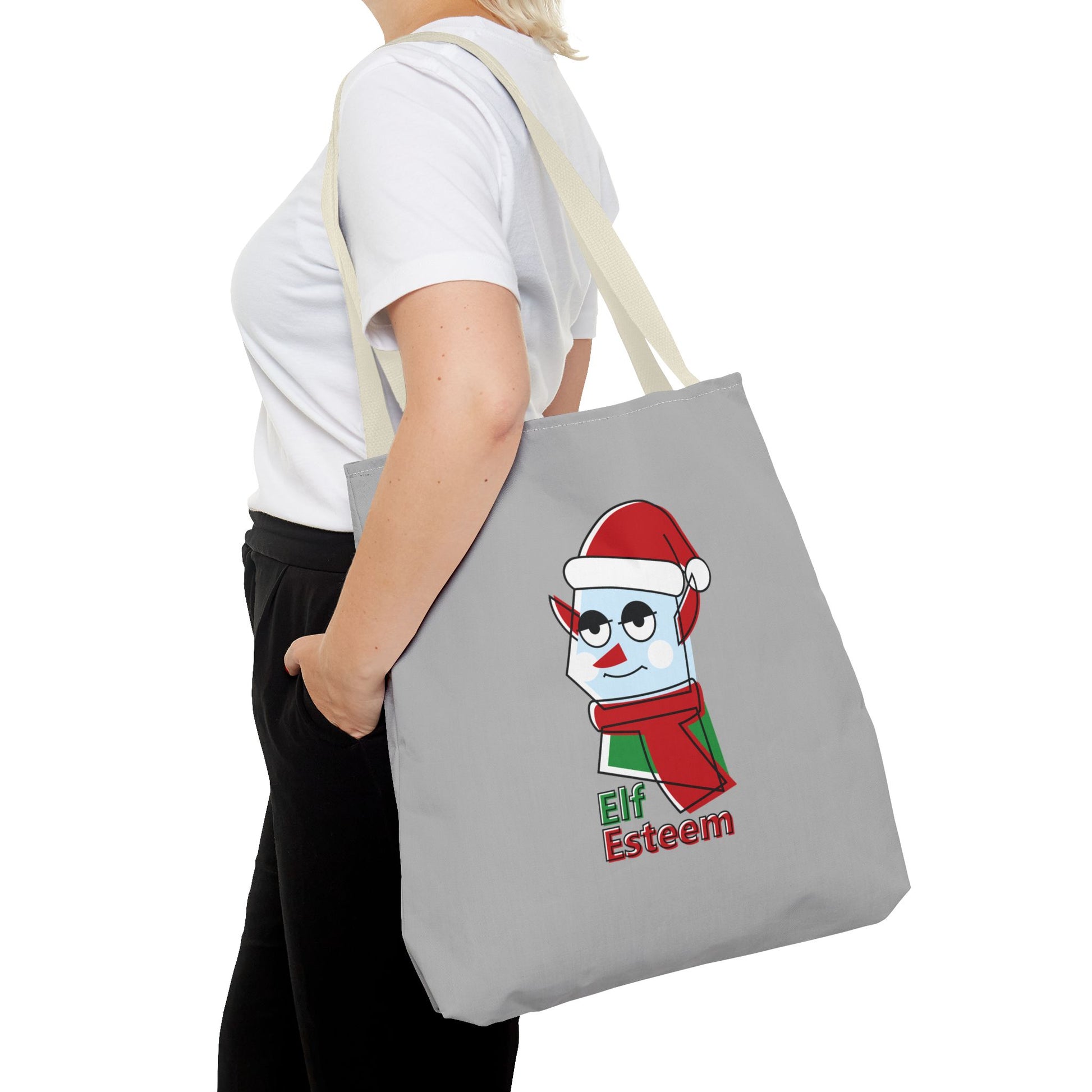 Elf Esteem Christmas Tote Bag – Cute Santa Elf Holiday Tote Printify