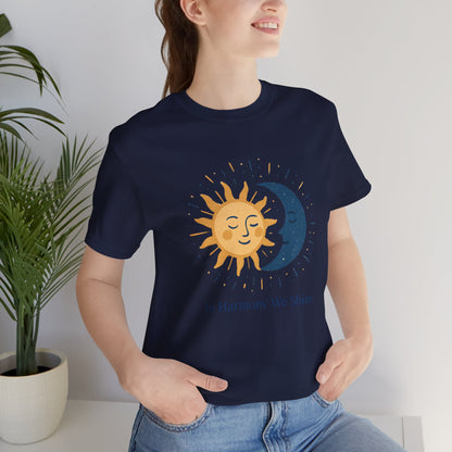 Sun & Moon Harmony Tee — "In Harmony We Shine" Graphic T-Shirt Printify