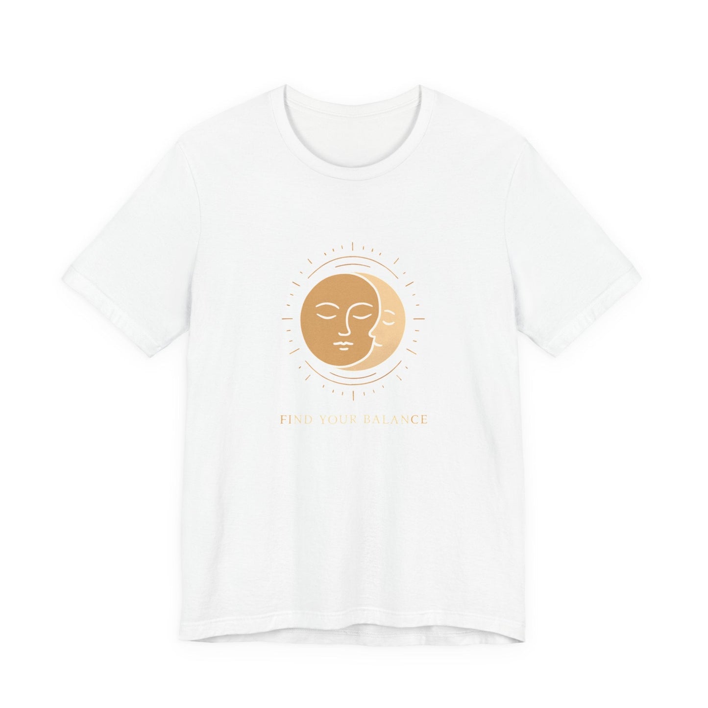 Sun & Moon Minimalist Tee — Celestial Face Graphic T-Shirt Printify