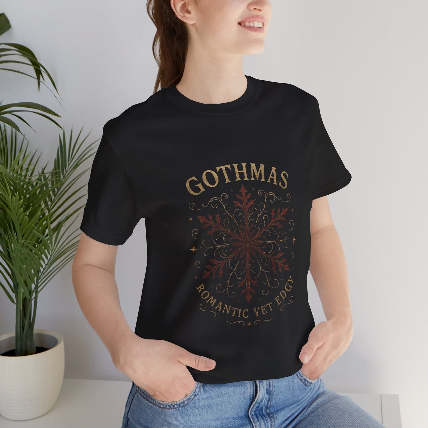 Gothmas Snowflake Tee — 'GOTHMAS Romantic Yet Edgy' Gothic Holiday T-Shirt Printify