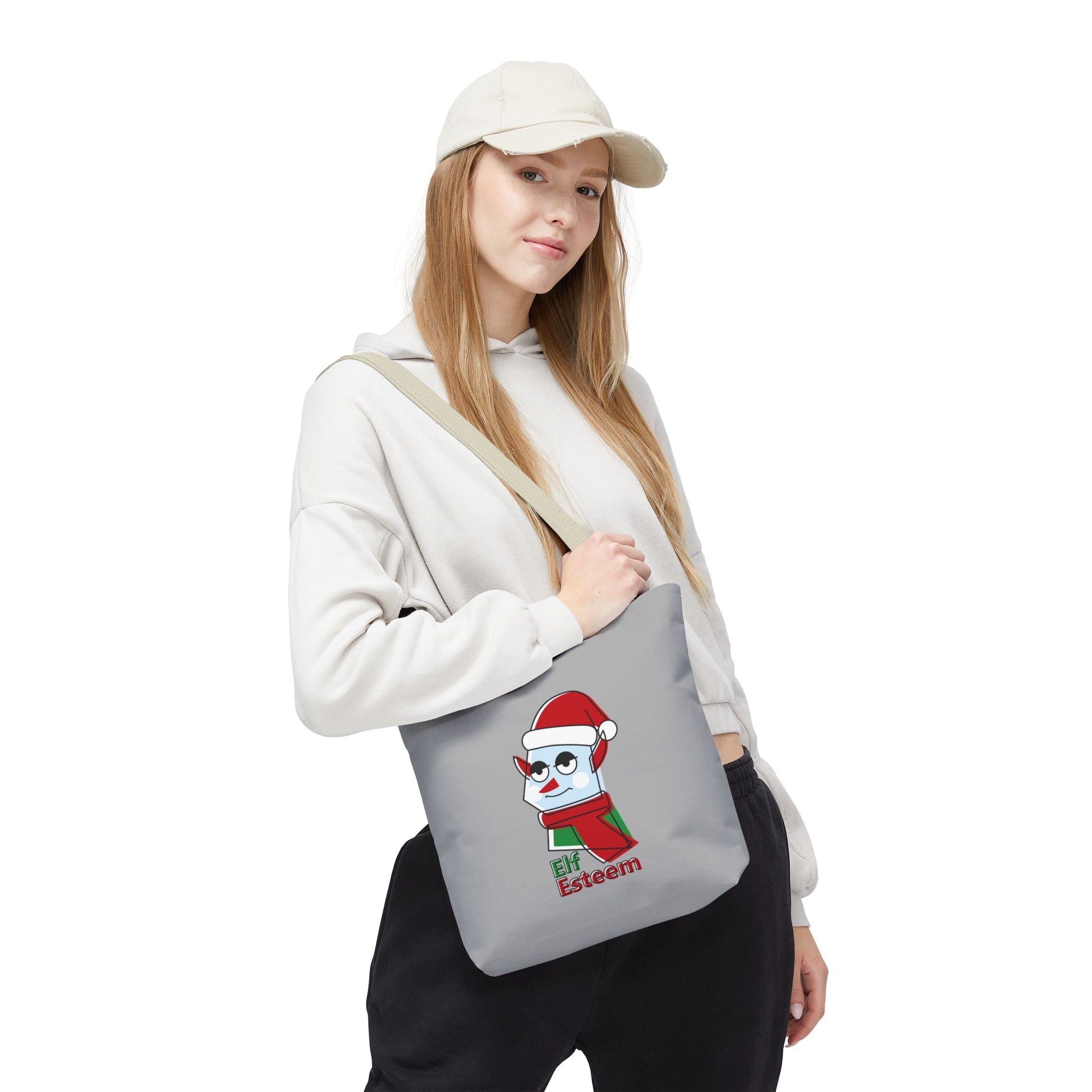Elf Esteem Christmas Tote Bag – Cute Santa Elf Holiday Tote Printify