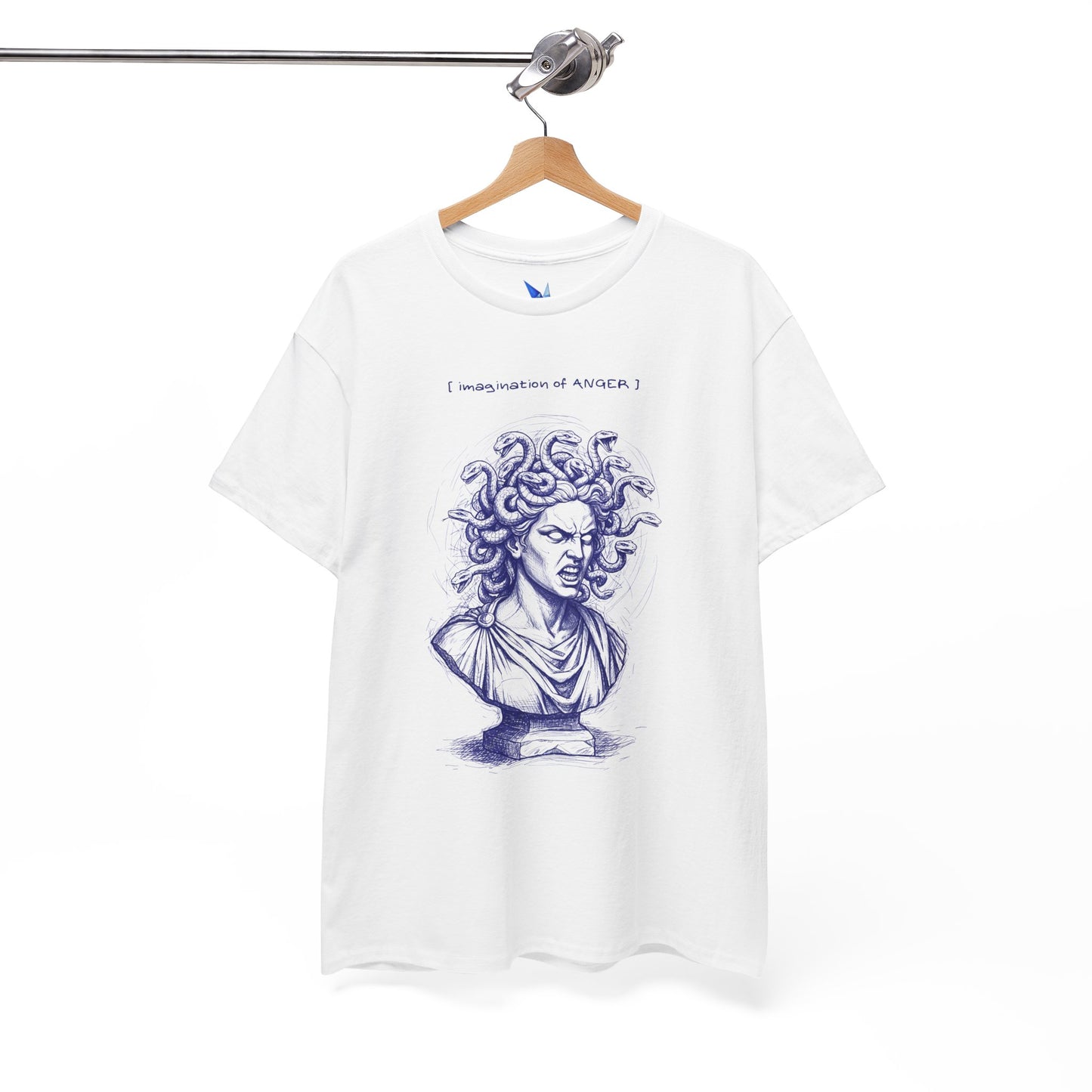 Medusa Bust Graphic Tee — 'I Really Wonder If Anyone' Artistic Mythology T-Shirt Printify