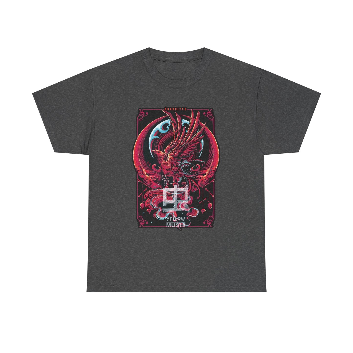 Red Phoenix Japanese Dragon T-Shirt — Mythic Samurai Crest Graphic Tee Printify