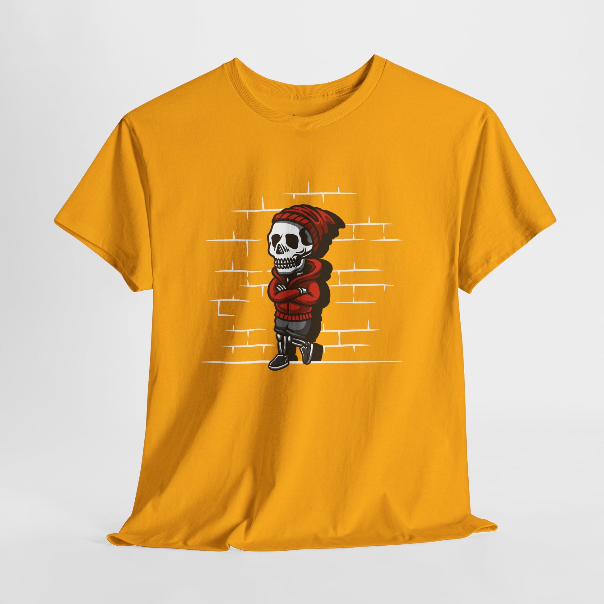 Skeleton Against the Wall T-Shirt Printify