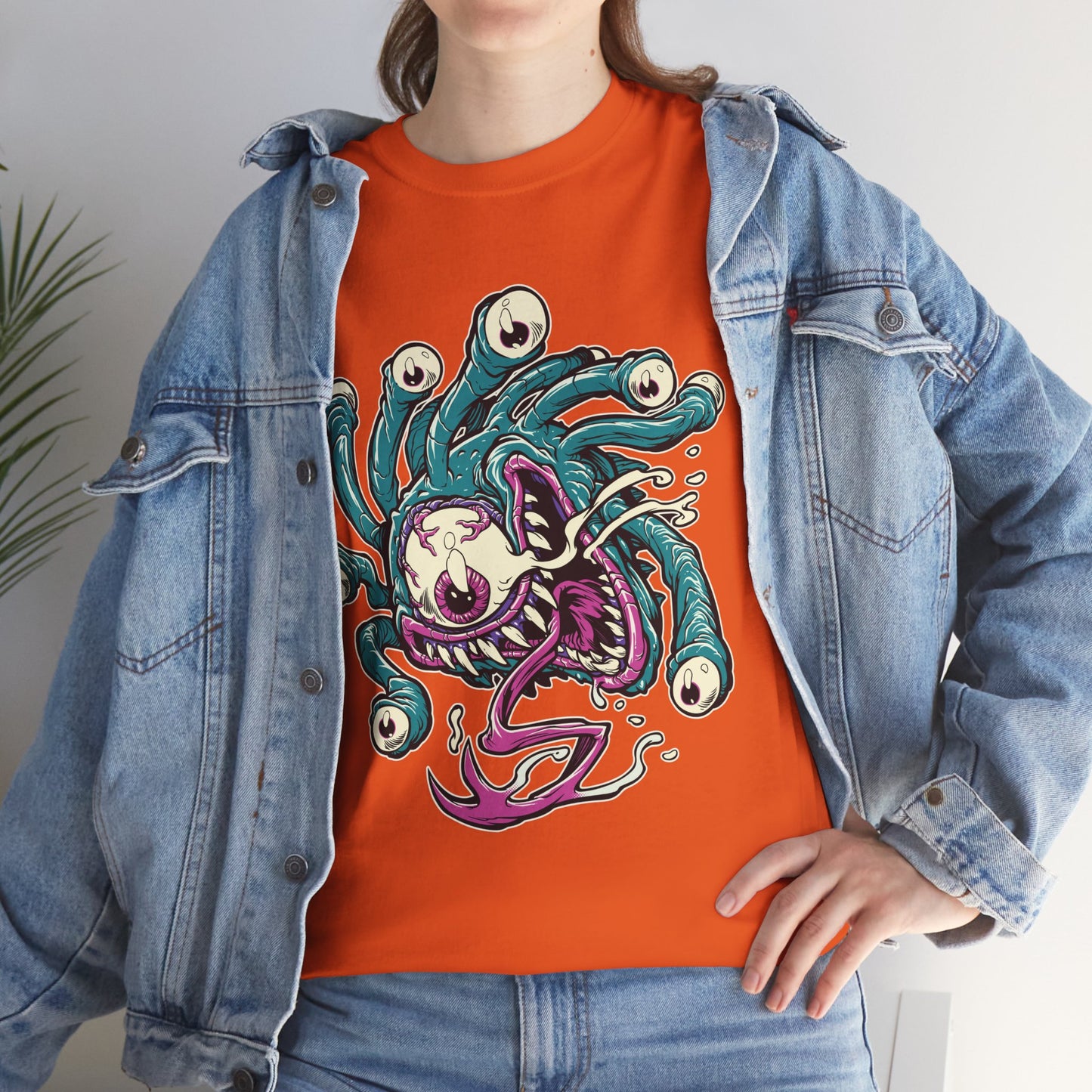Eye Monster Graphic Tee — Retro Horror Tentacle Skull Shirt Printify