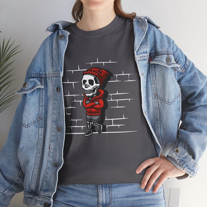 Skeleton Against the Wall T-Shirt Printify