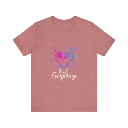Heart Sketch Tee – Pastel Watercolor Heart "Everything" Graphic T-Shirt Printify
